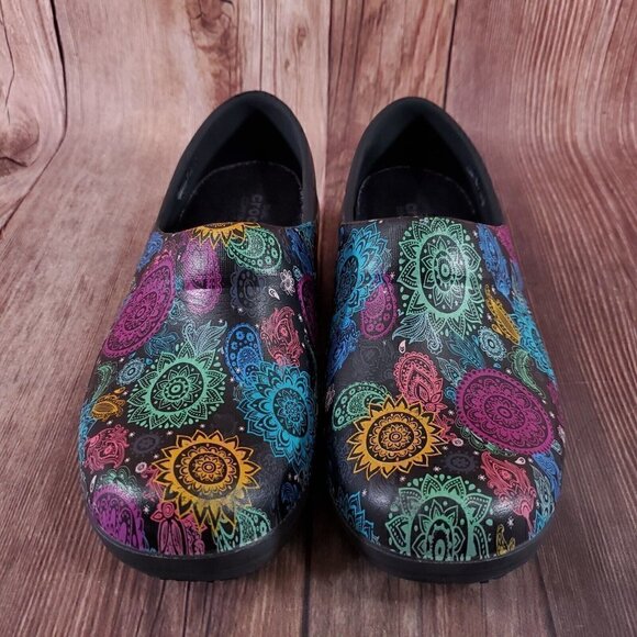 Crocs Womens 6 Neria Pro II Clog Multi Floral Slip Resistant Work Shoes 205385 - Picture 4 of 15
